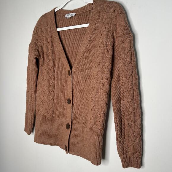 Haven Well Within Brown Cable Knit Cotton Cardigan Size XS - Picture 3 of 7